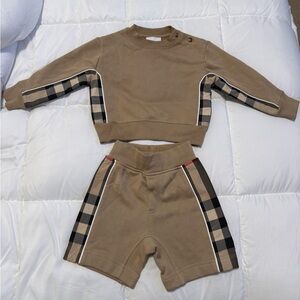 Burberry Beige and Plaid Toddler Set